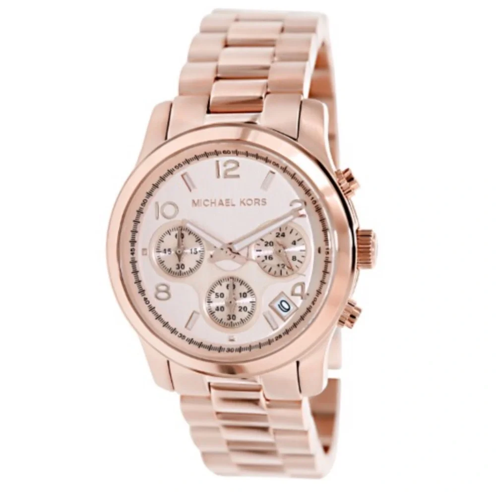 Michael Kors Rose Gold Stainless Steel Chronograph Watch